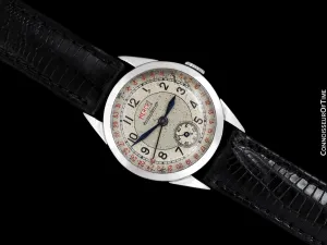 1938 Jaeger-LeCoultre Vintage Mens Double Date Calendar Watch, Ref. 2701 - Stainless Steel