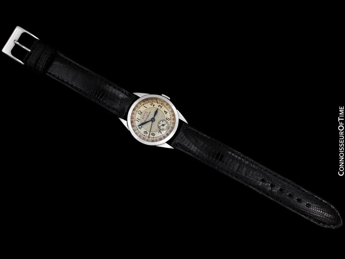 1938 Jaeger-LeCoultre Vintage Mens Double Date Calendar Watch, Ref. 2701 - Stainless Steel