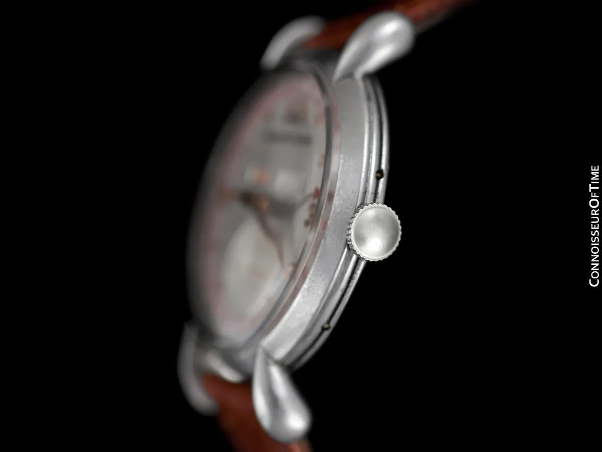 1946 Jaeger-LeCoultre Vintage Mens Triple Date Calendar Watch - Stainless Steel & 18K Rose Gold