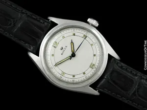 1947 Rolex Oyster Large Rare Model with Sector Dial Vintage Mens Watch - Stainless Steel