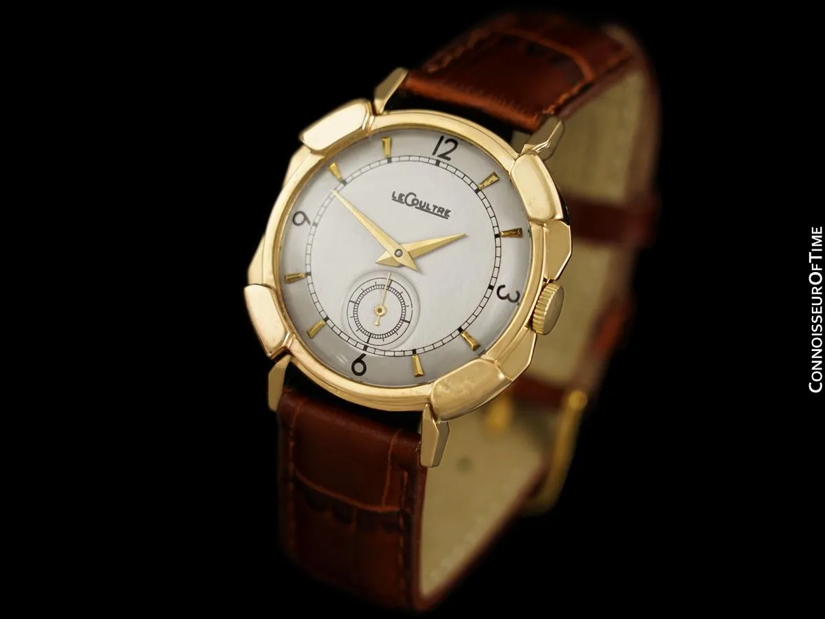 1949 Jaeger-LeCoultre Vintage Mens Watch, Rare Case, 14K Gold - The Pershing