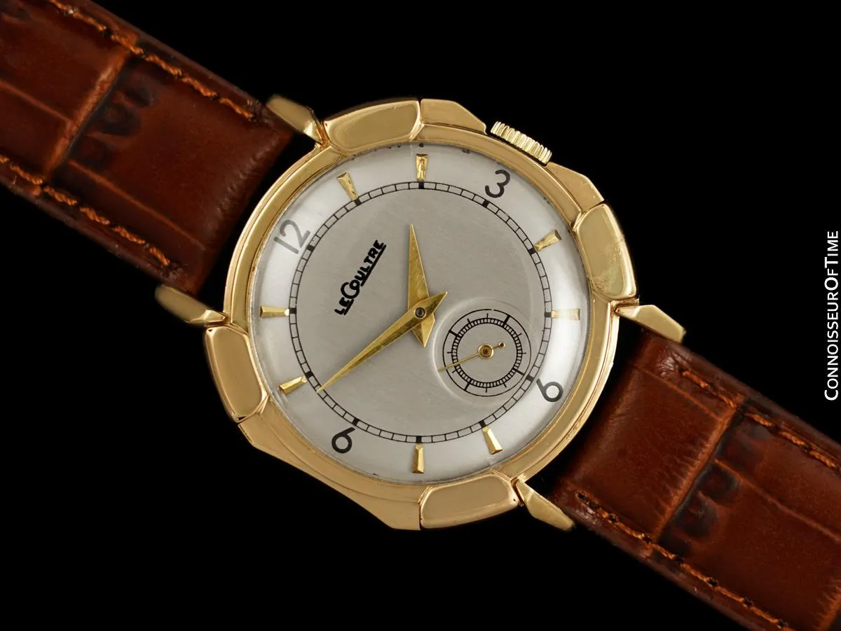 1949 Jaeger-LeCoultre Vintage Mens Watch, Rare Case, 14K Gold - The Pershing