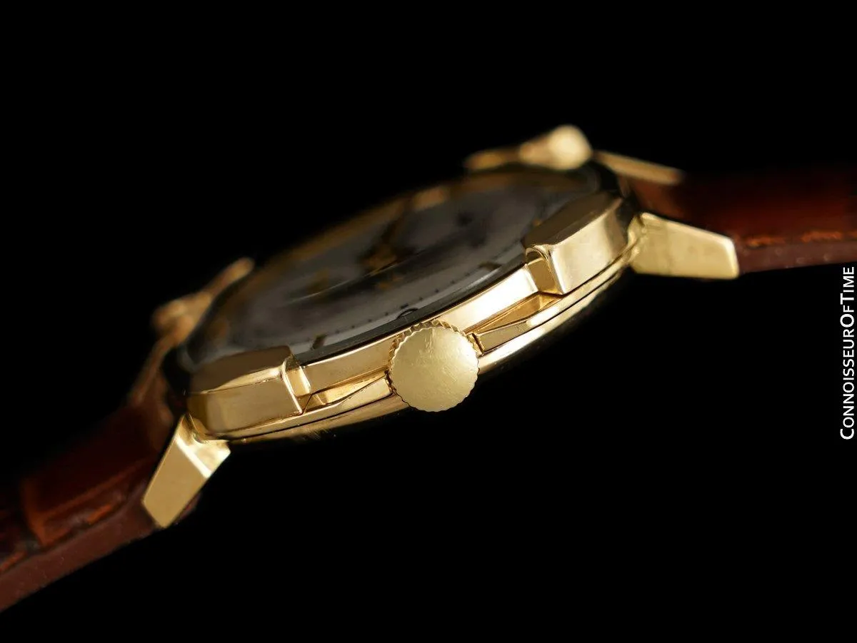 1949 Jaeger-LeCoultre Vintage Mens Watch, Rare Case, 14K Gold - The Pershing