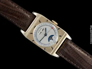 1949 LeCoultre Vintage Mens Triple Date Moon Phase Calendar Watch - 10K Gold Filled