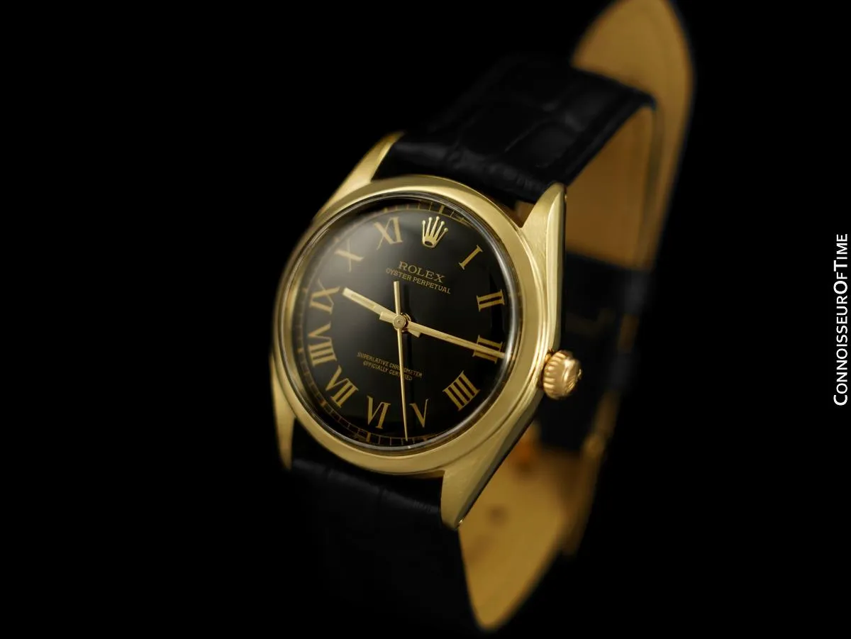 1952 Rolex Oyster Perpetual Mens Vintage Ref. 6084 Semi-Bubbleback Watch - 14K Gold