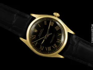 1952 Rolex Oyster Perpetual Mens Vintage Ref. 6084 Semi-Bubbleback Watch - 14K Gold