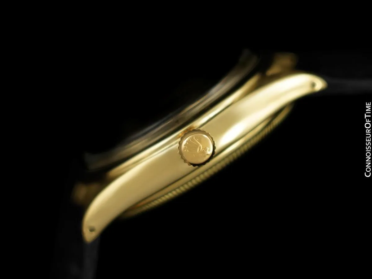 1952 Rolex Oyster Perpetual Mens Vintage Ref. 6084 Semi-Bubbleback Watch - 14K Gold