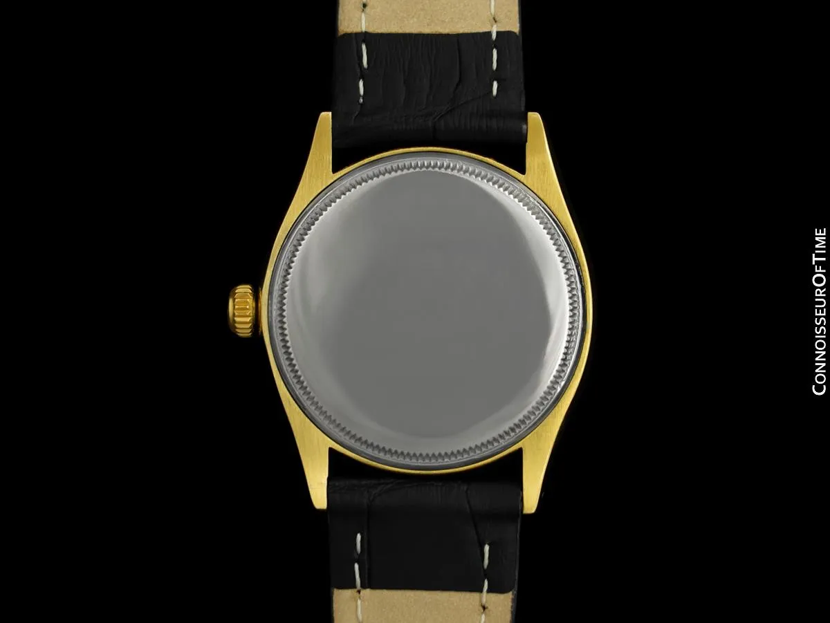 1953 Rolex Vintage Mens Classic Oysterdate Ref. 6294 Red Date Watch - Gold Plated & Stainless Steel