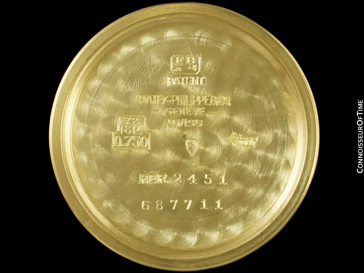 1955 Patek Philippe Vintage Calatrava Ref. 2451 Like 96 Mens 18K Gold Watch - Extract Paper