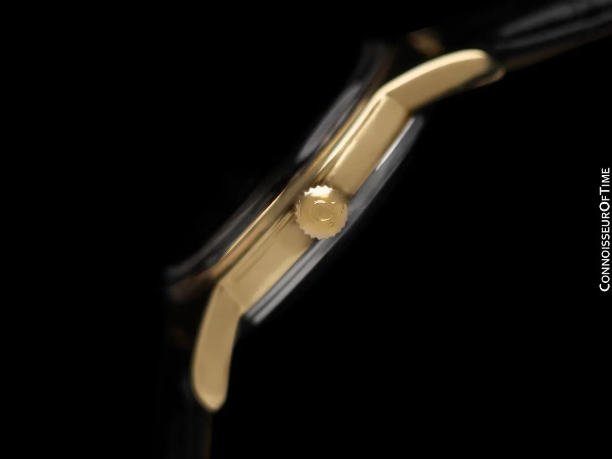 1956 Omega Seamaster Mens Midsize Vintage Automatic Watch - 14K Gold Shell & Stainless Steel