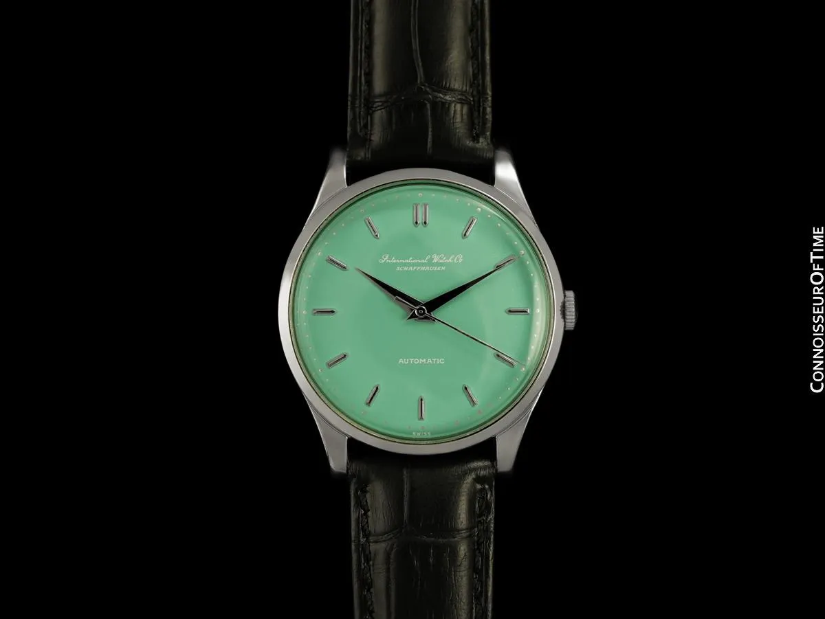 1959 IWC Vintage Mens Watch, Cal. 853 Automatic with Tiffany Blue Dial - Stainless Steel