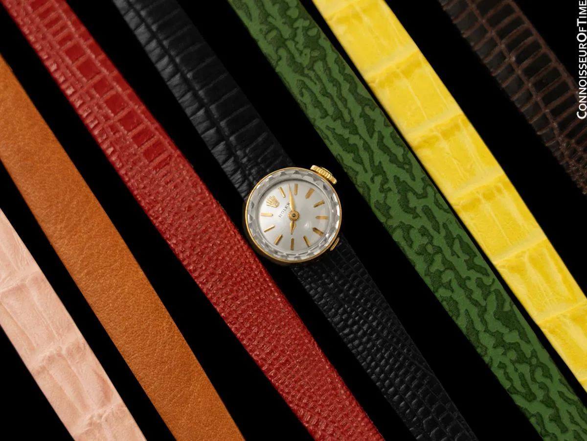 1960's Rolex Chameleon Vintage Ladies Watch with Interchangeable Bands - 18K Gold