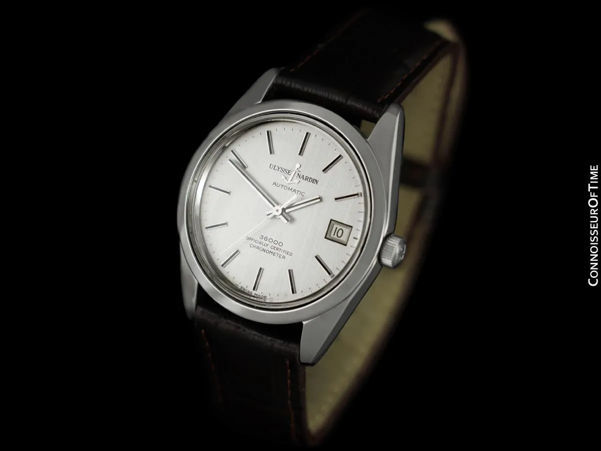 1960's Ulysse Nardin Vintage Mens Large 36,000 BPH Watch, Stainless Steel - Officially Certified Chronometer