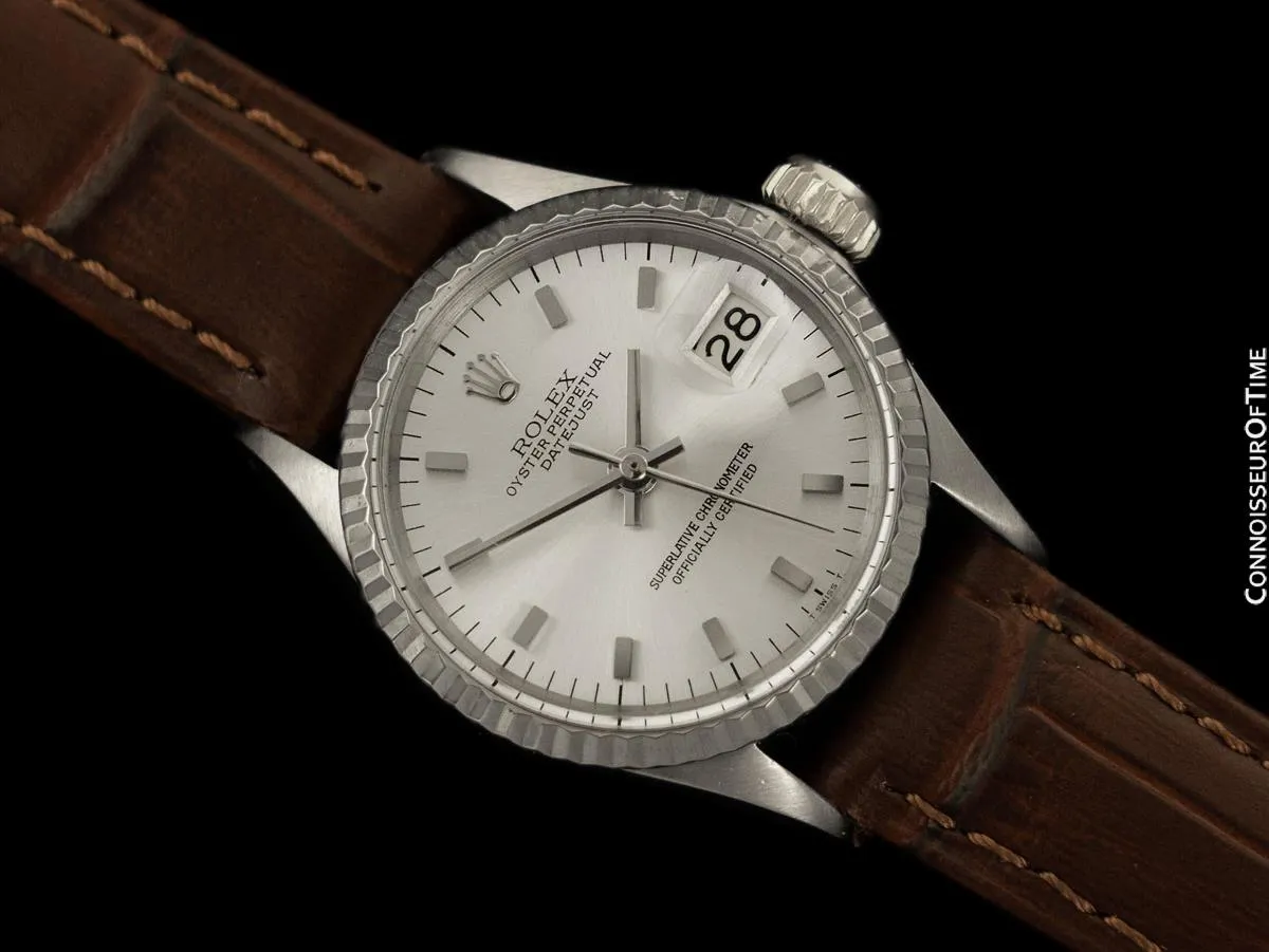1967 Rolex Datejust (President) Ladies Vintage Watch with Silver Dial - 18K White Gold