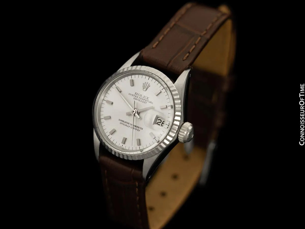 1967 Rolex Datejust (President) Ladies Vintage Watch with Silver Dial - 18K White Gold