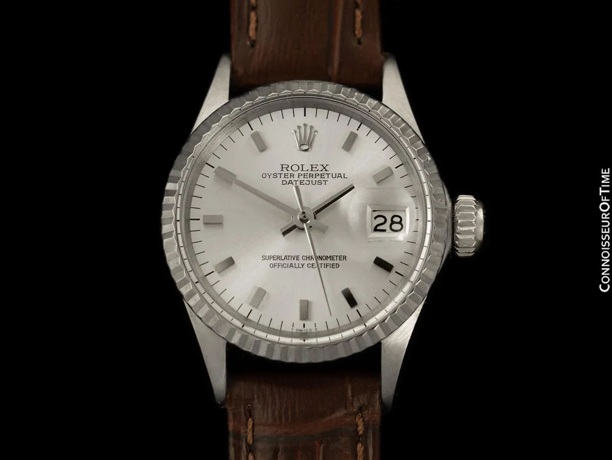 1967 Rolex Datejust (President) Ladies Vintage Watch with Silver Dial - 18K White Gold