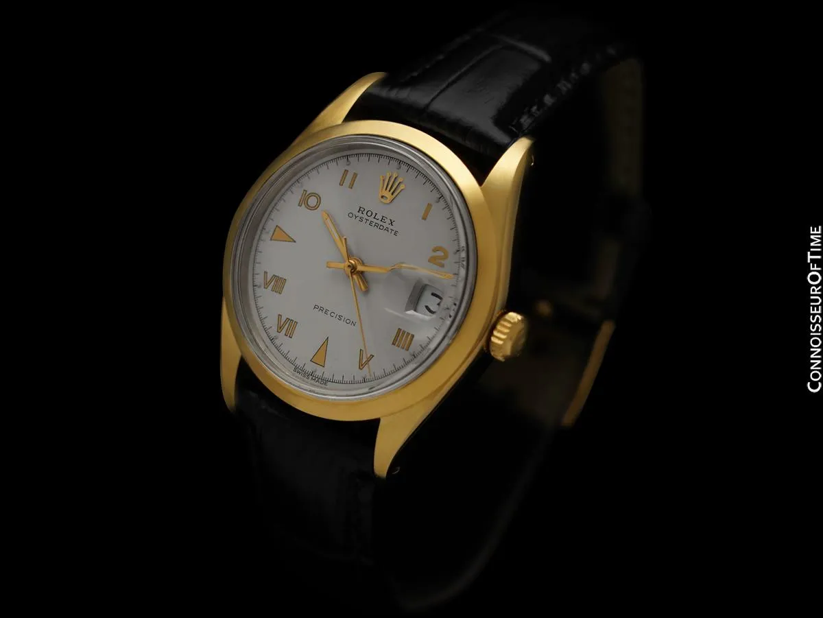 1969 Rolex Oysterdate Mens Vintage Ref. 6694 Date Watch - 18K Gold Plated & Stainless Steel