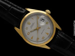 1969 Rolex Oysterdate Mens Vintage Ref. 6694 Date Watch - 18K Gold Plated & Stainless Steel