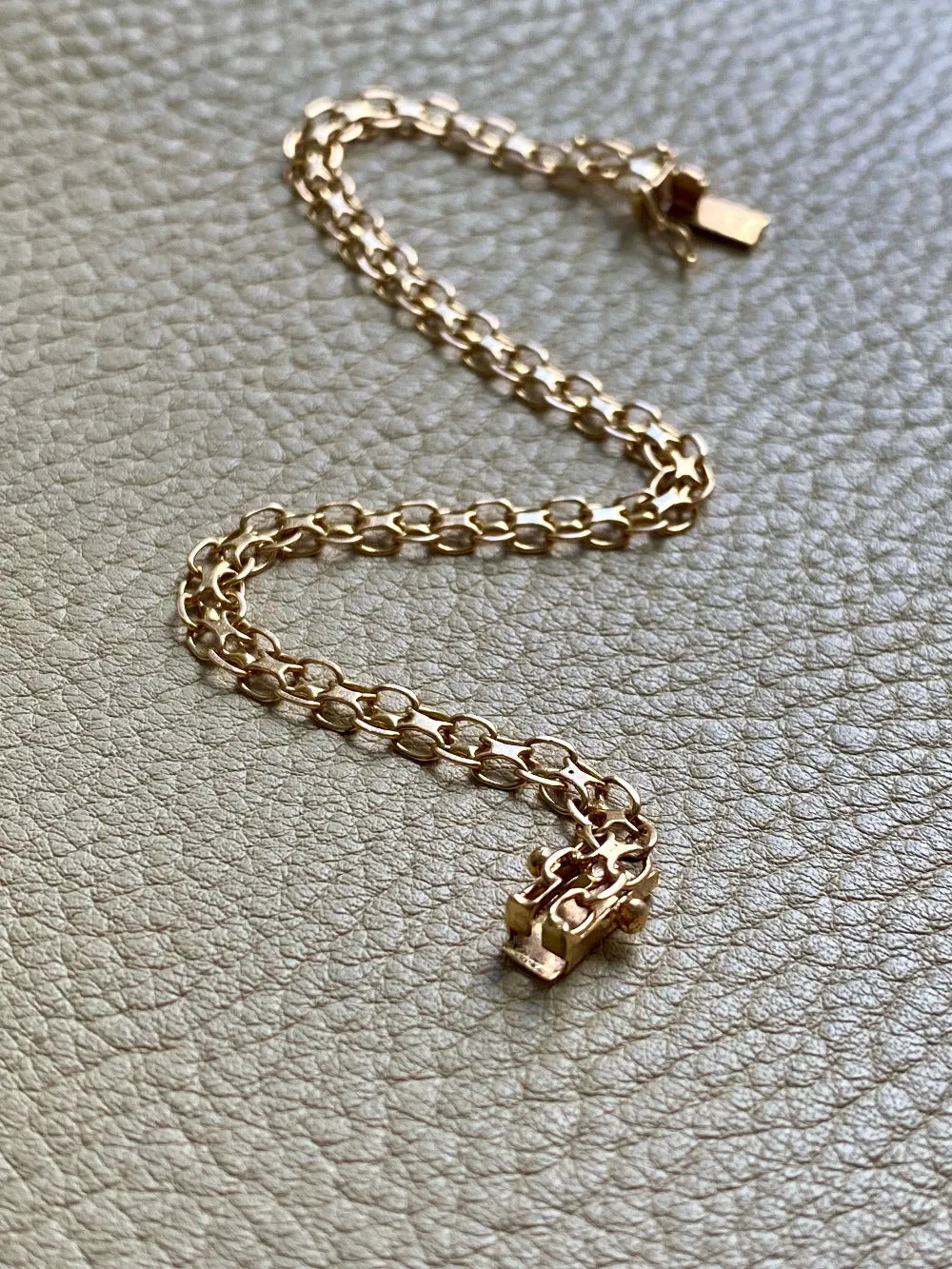 1970 Vintage 18k gold slim x-link bracelet - 7.5 inch length