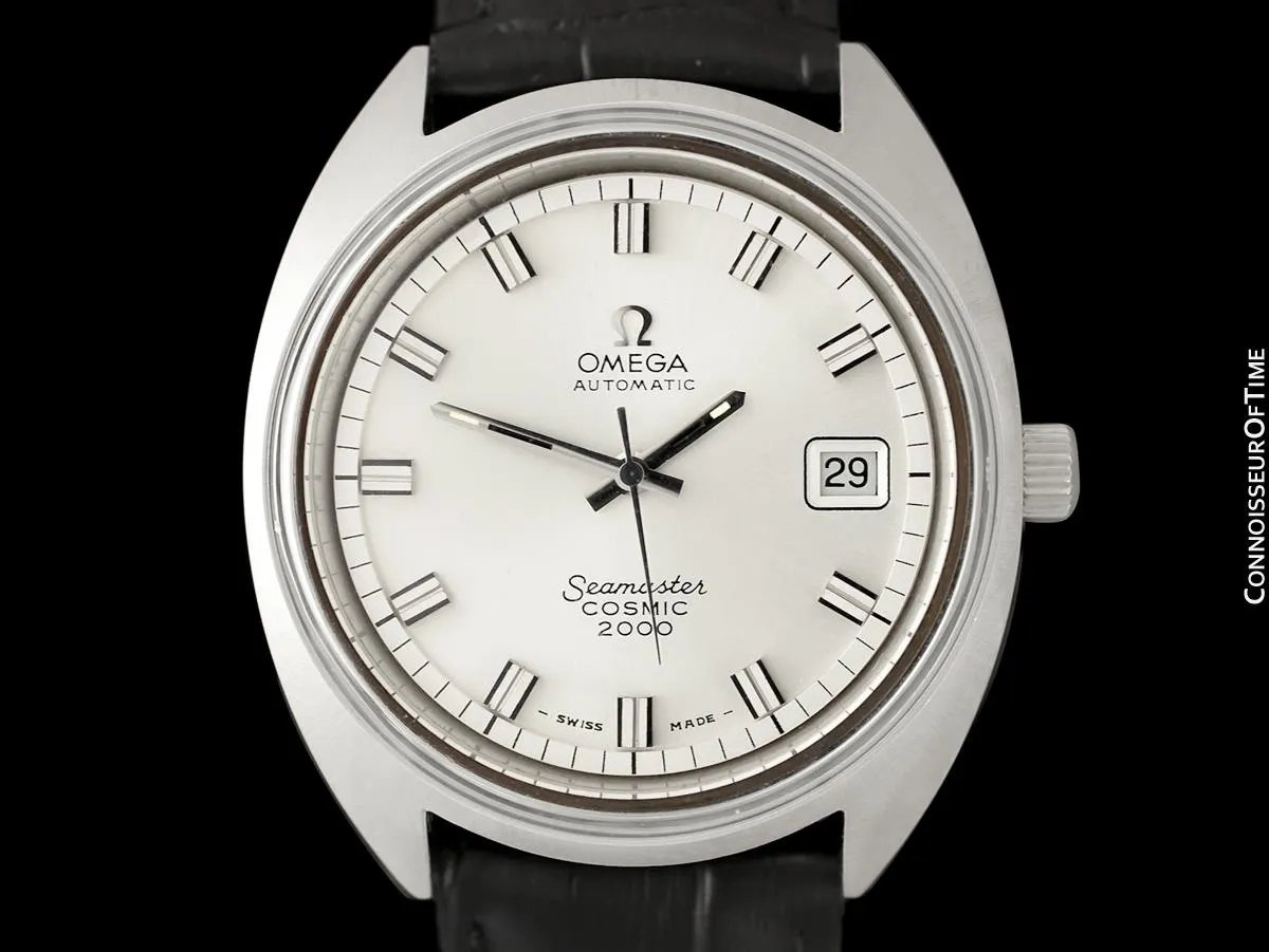 1970's Omega Seamaster Cosmic 2000 Vintage Retro Mens Dive Watch, Date - Stainless Steel