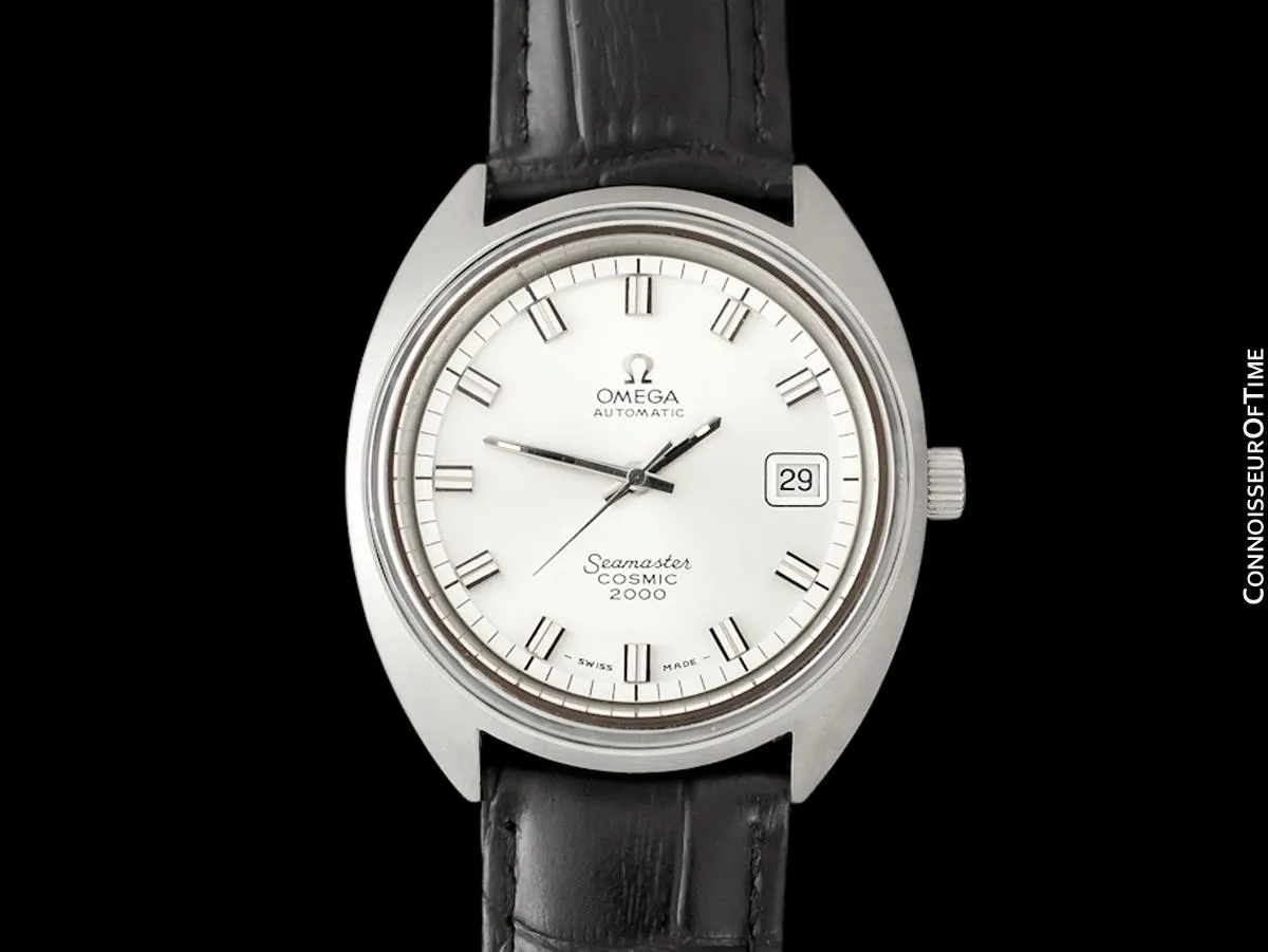 1970's Omega Seamaster Cosmic 2000 Vintage Retro Mens Dive Watch, Date - Stainless Steel