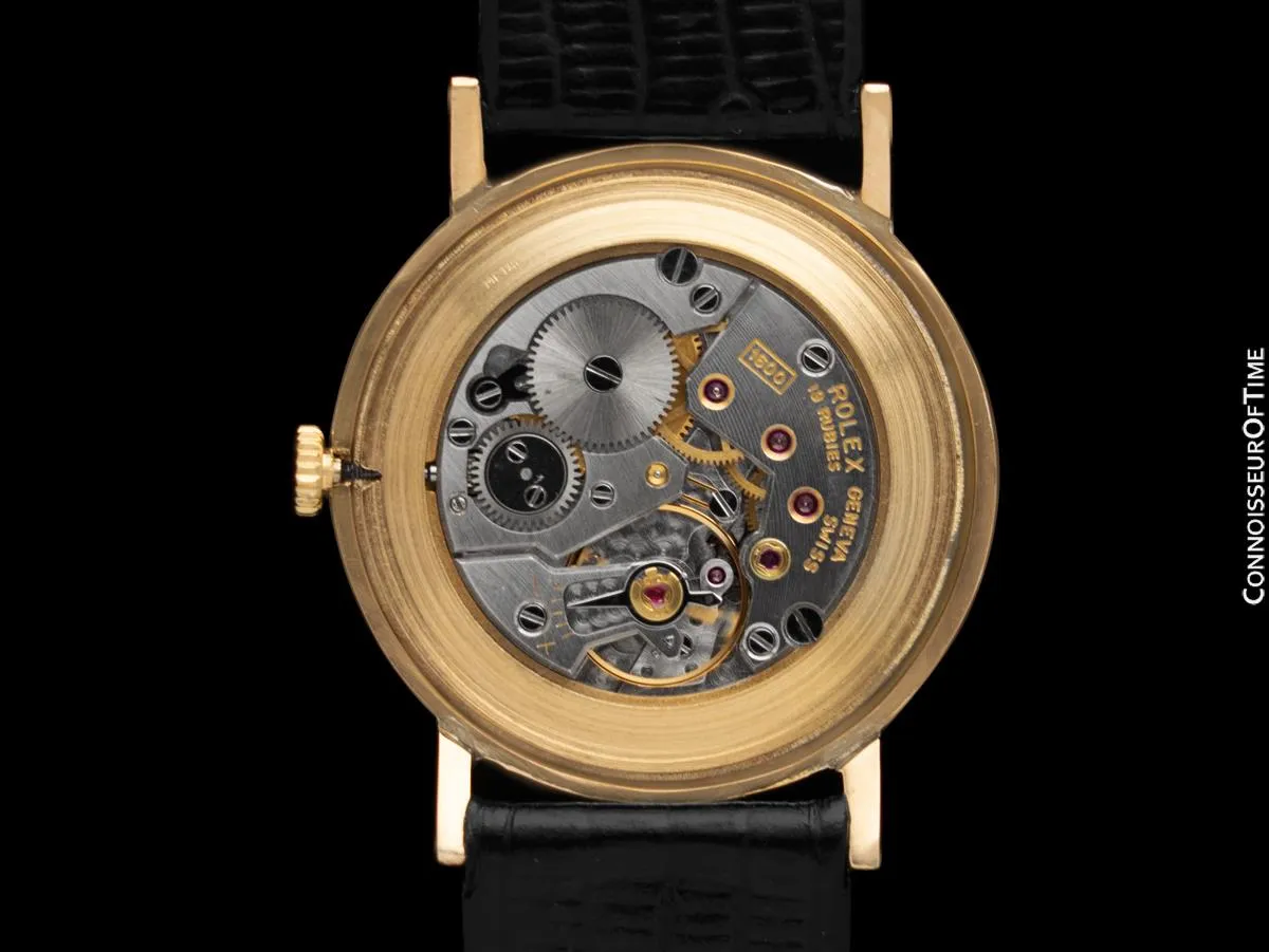 1976 Rolex Cellini Vintage Mens Handwound Ref. 3833 Green Vignette Dial Watch - 18K Gold