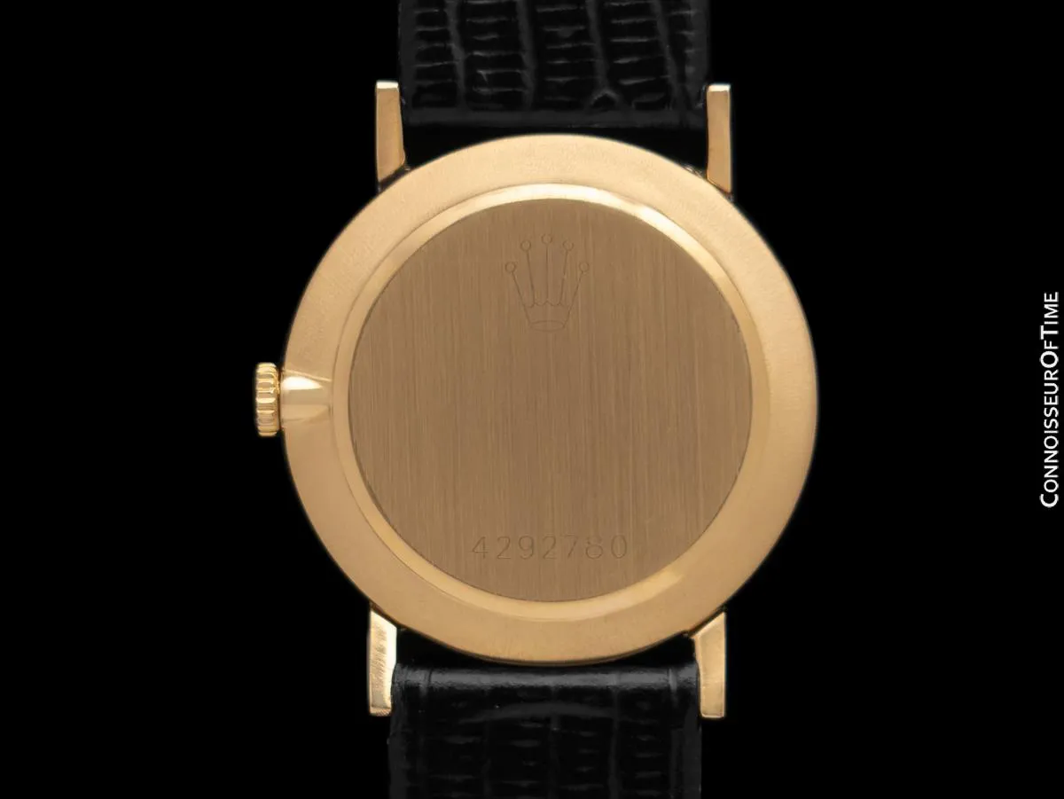 1976 Rolex Cellini Vintage Mens Handwound Ref. 3833 Green Vignette Dial Watch - 18K Gold