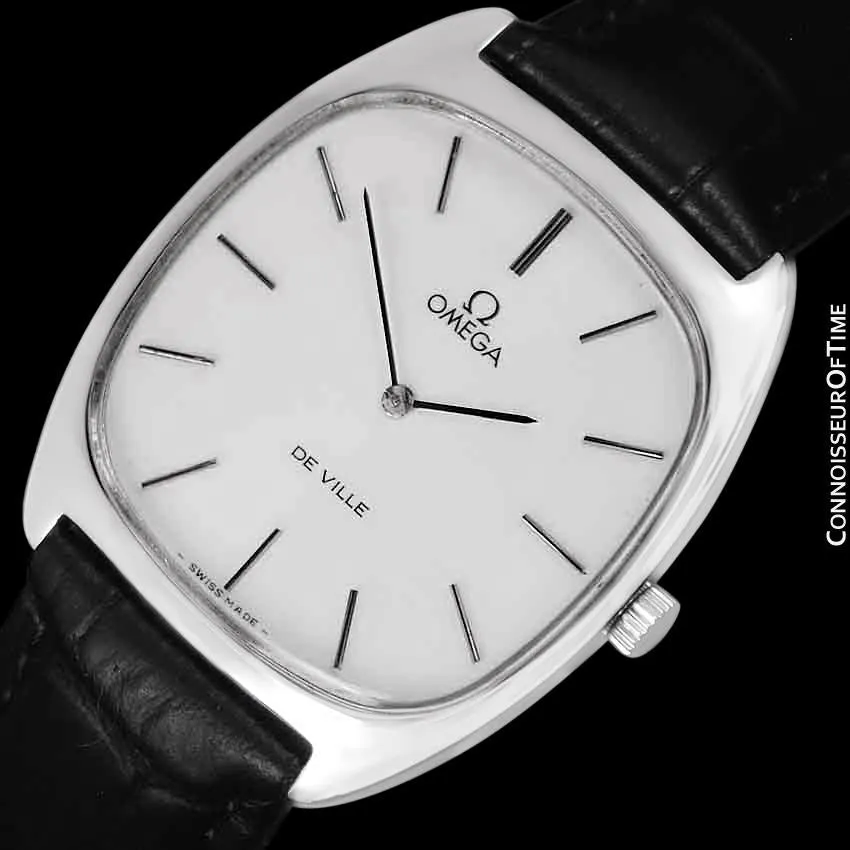 1978 Omega De Ville Vintage Mens Handwound Ultra Thin Dress Watch - Stainless Steel