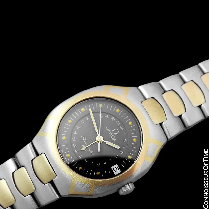 1989 Omega Polaris Seamaster Mens Divers Watch, Quick Setting Date - Stainless Steel & 18K Gold