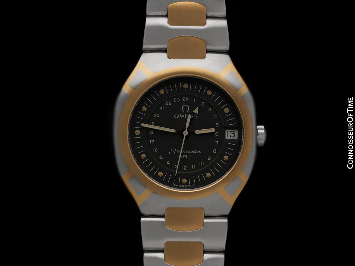1989 Omega Polaris Seamaster Mens Divers Watch, Quick Setting Date - Stainless Steel & 18K Gold