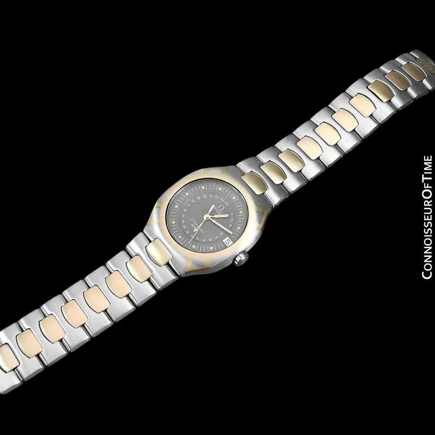 1989 Omega Polaris Seamaster Mens Divers Watch, Quick Setting Date - Stainless Steel & 18K Gold