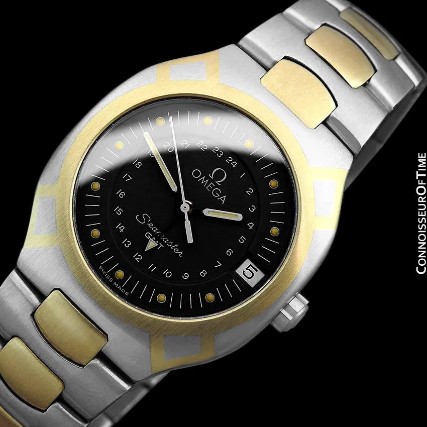 1989 Omega Polaris Seamaster Mens Divers Watch, Quick Setting Date - Stainless Steel & 18K Gold