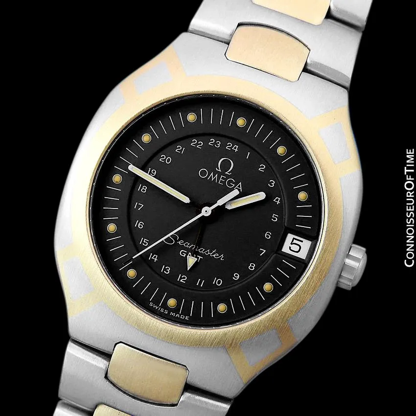 1989 Omega Polaris Seamaster Mens Divers Watch, Quick Setting Date - Stainless Steel & 18K Gold