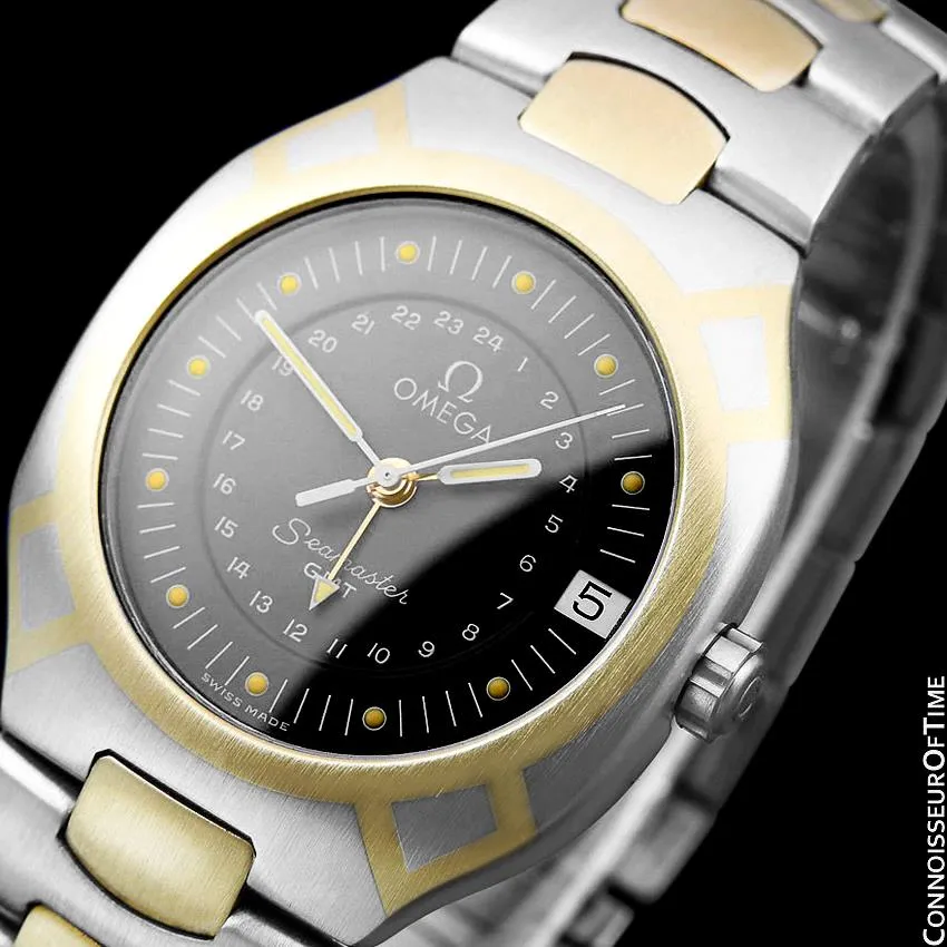 1989 Omega Polaris Seamaster Mens Divers Watch, Quick Setting Date - Stainless Steel & 18K Gold