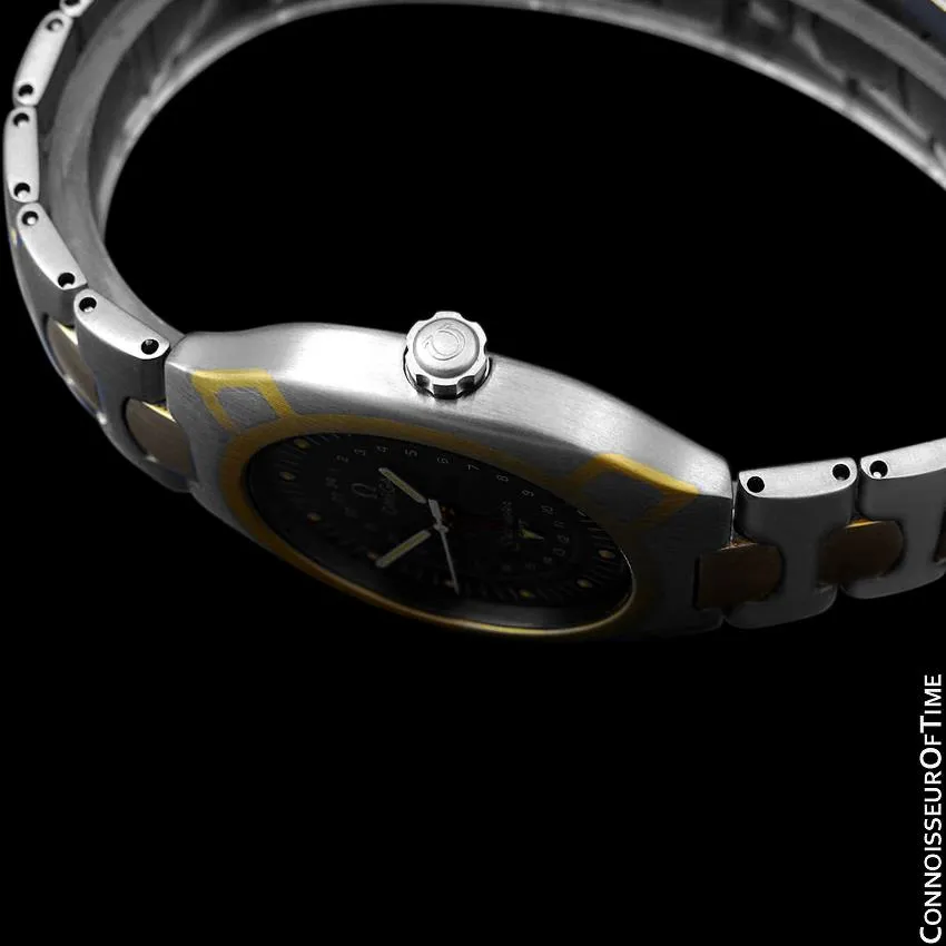 1989 Omega Polaris Seamaster Mens Divers Watch, Quick Setting Date - Stainless Steel & 18K Gold