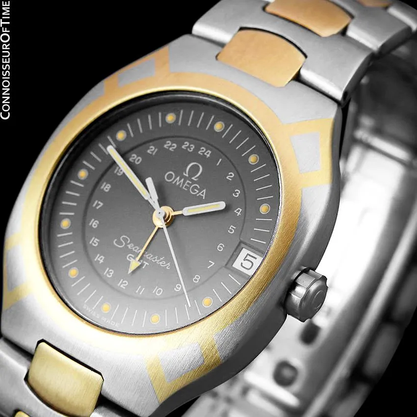 1989 Omega Polaris Seamaster Mens Divers Watch, Quick Setting Date - Stainless Steel & 18K Gold