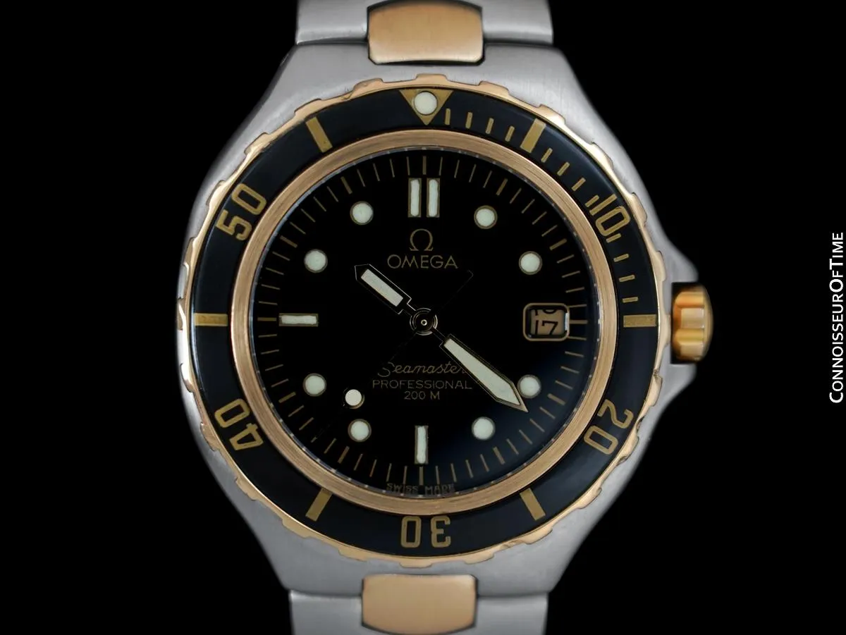1991 Omega Seamaster 200M Pre-Bond Dive Watch, Date - Stainless Steel & 18K Gold