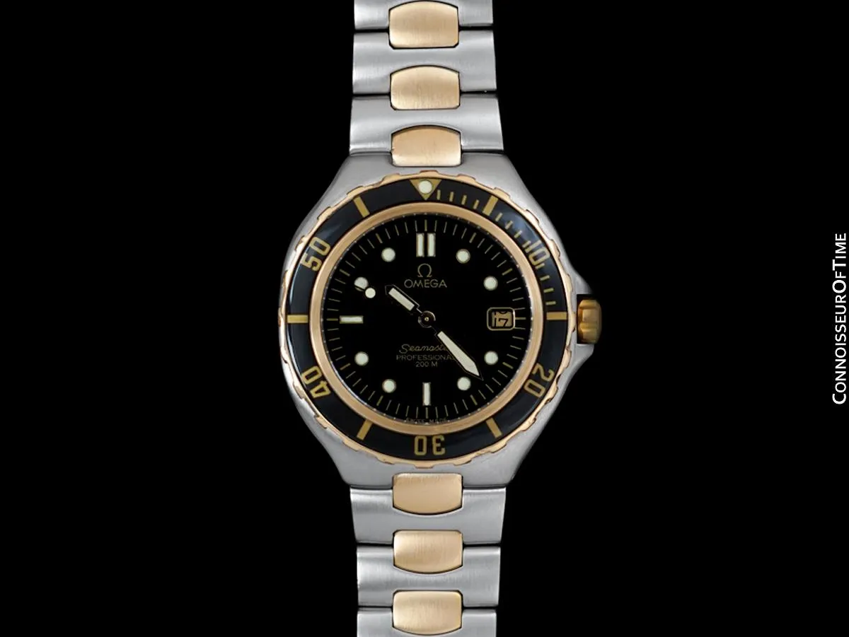 1991 Omega Seamaster 200M Pre-Bond Dive Watch, Date - Stainless Steel & 18K Gold