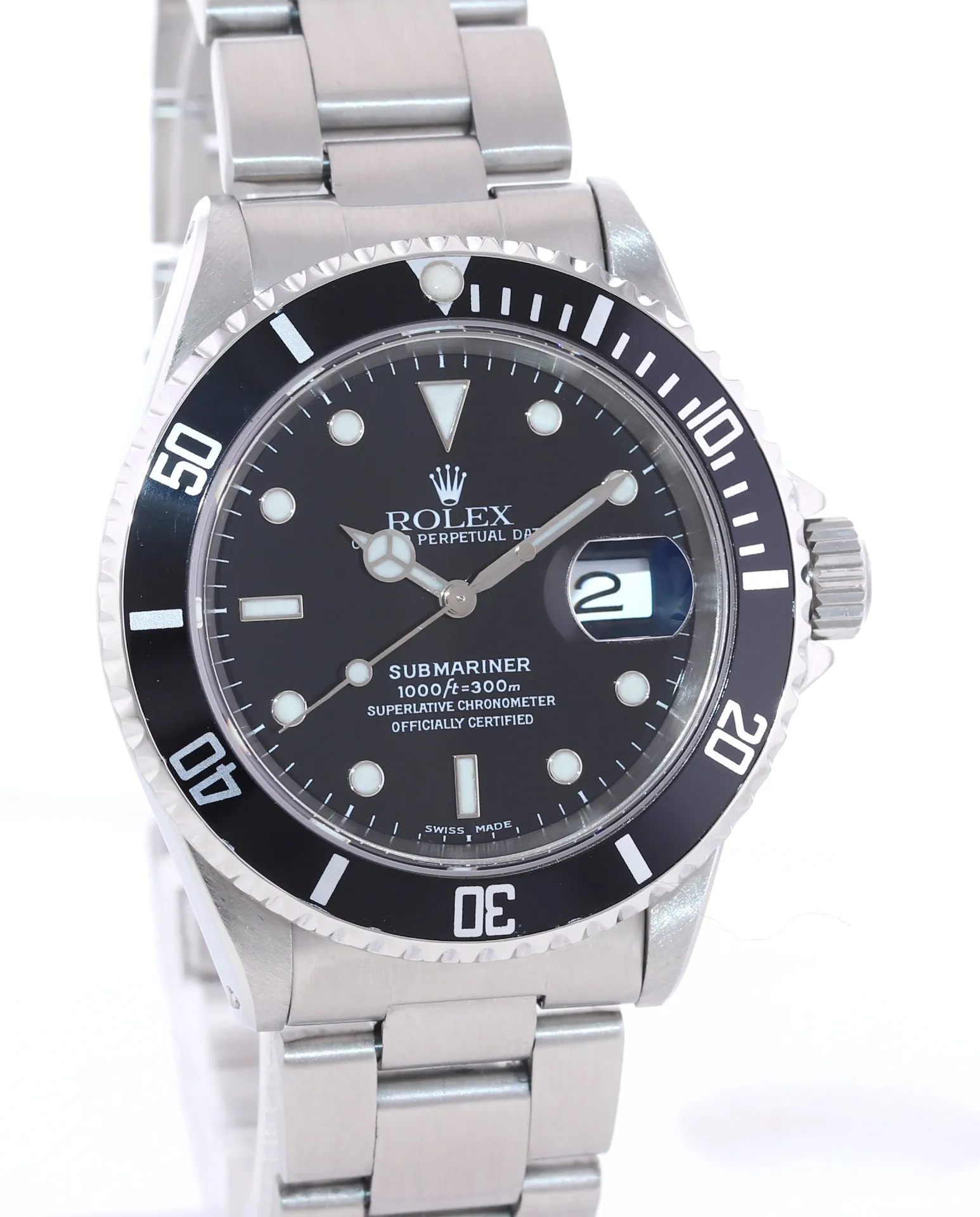 1999 Rolex Submariner Date 16610 Steel Black Dial 40mm Oyster Dive Watch Box