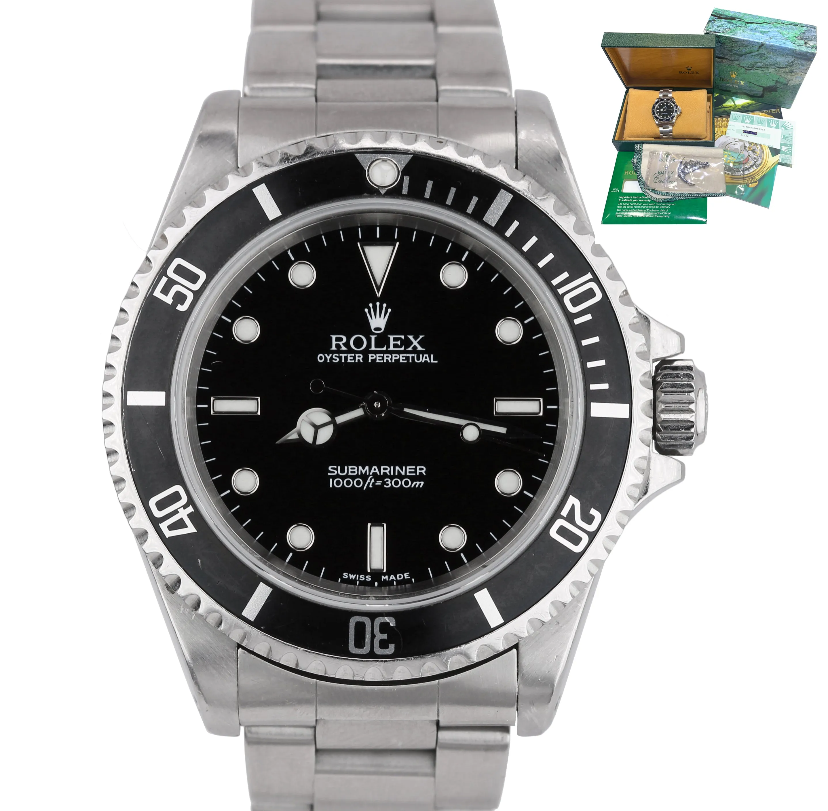 2003 UNPOLISHED Rolex Submariner No-Date 14060M SWISS MADE Black Dive 40mm Watch
