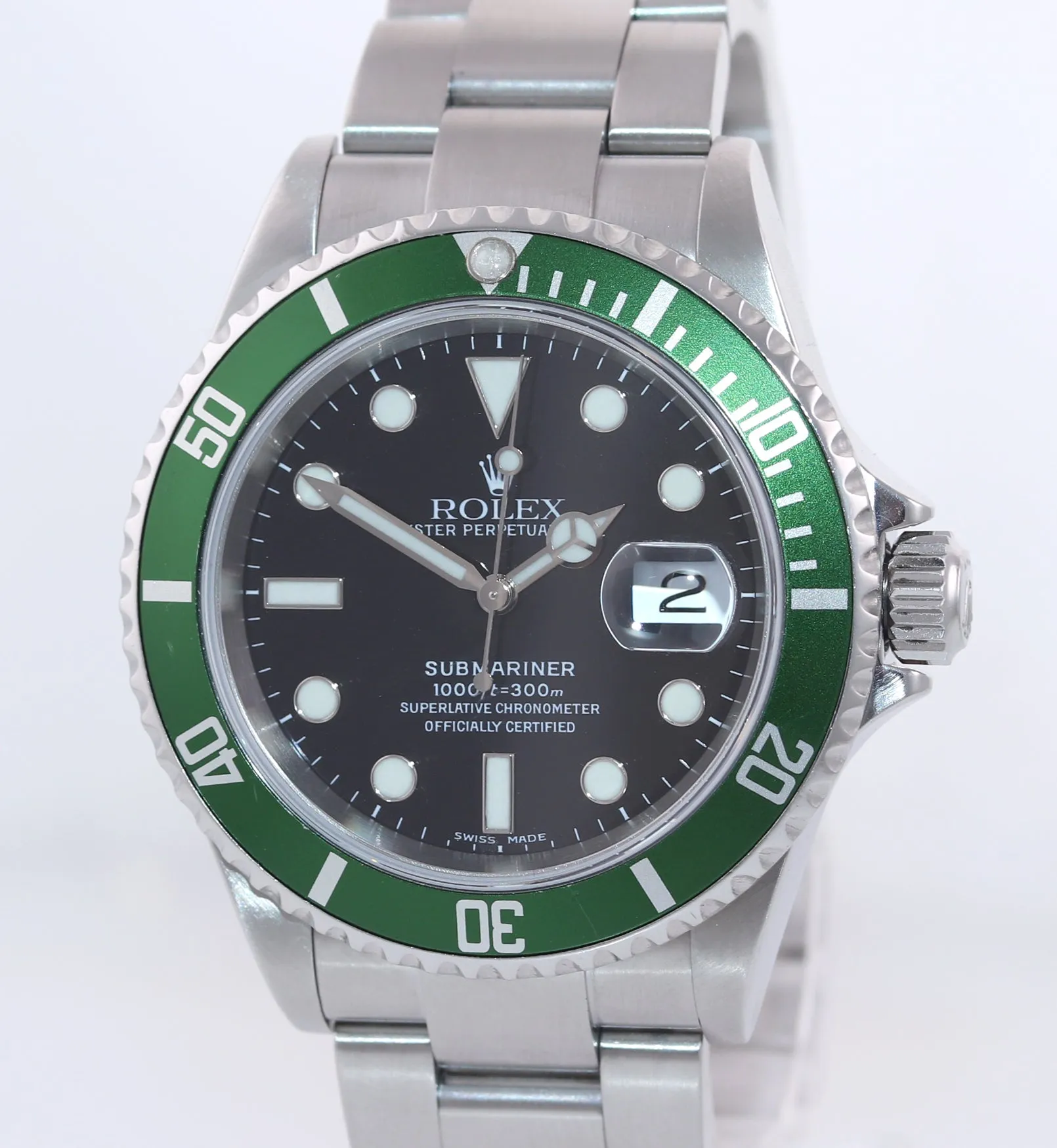2006 MINT Rolex Submariner 16610 Kermit Green Submariner 40mm 16610LV Watch Box