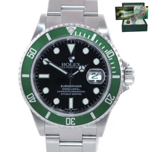 2006 MINT Rolex Submariner 16610 Kermit Green Submariner 40mm 16610LV Watch Box