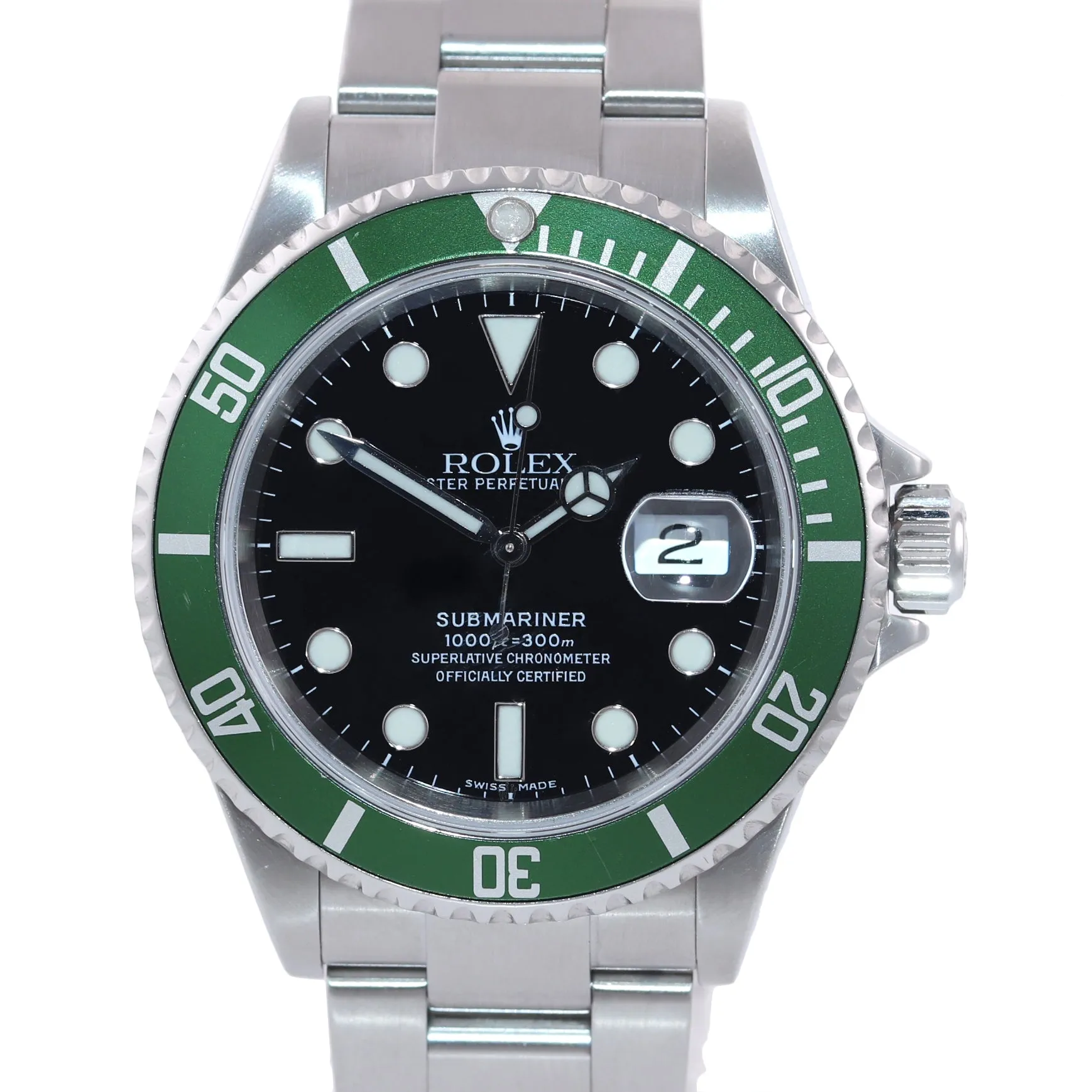 2006 MINT Rolex Submariner 16610 Kermit Green Submariner 40mm 16610LV Watch Box