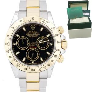 2010 Rolex Daytona Cosmograph 40 Black 18K Two-Tone Stainless Gold Watch 116523