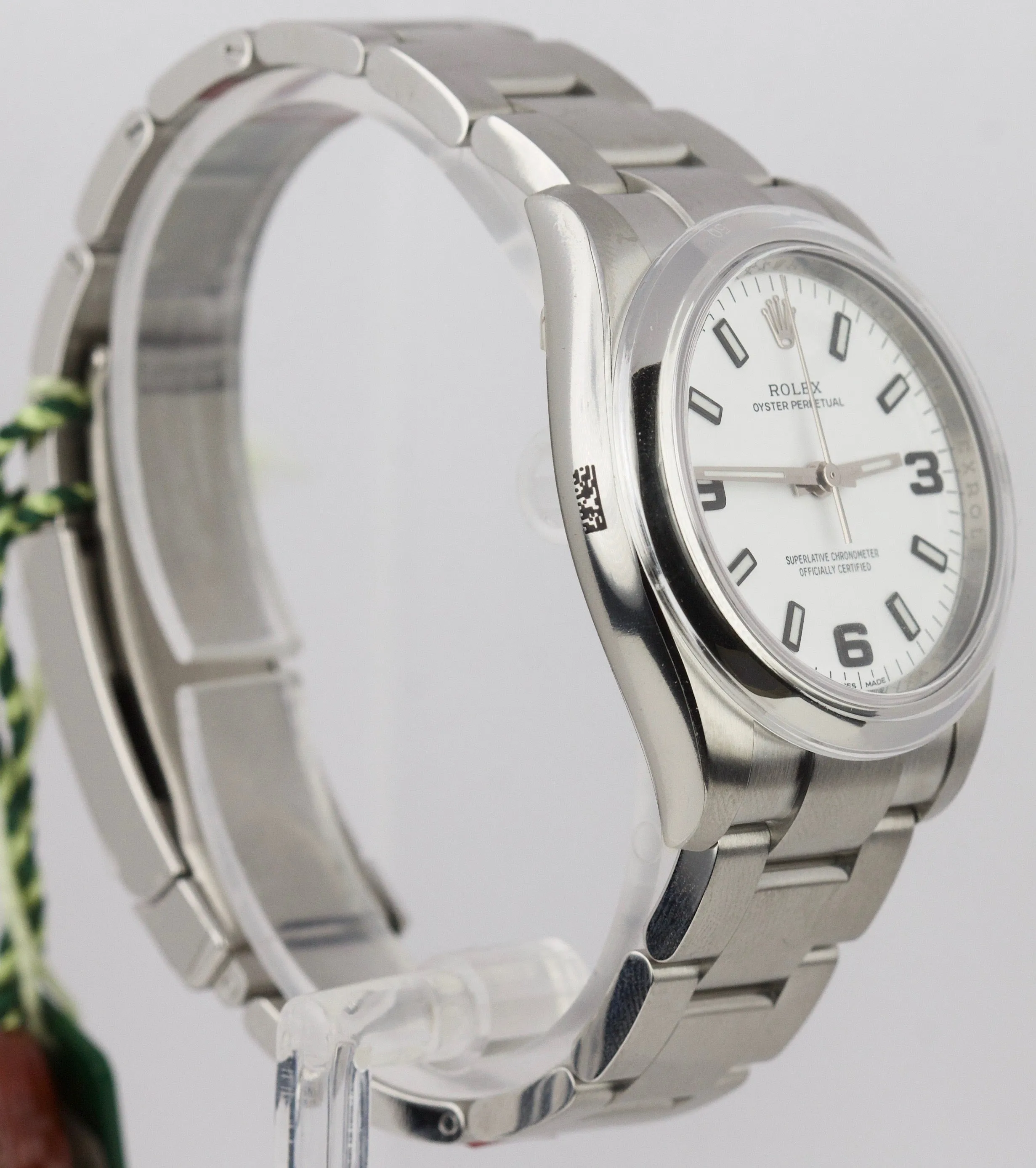2014 BRAND NEW Rolex Oyster Perpetual 34mm White 114200 Stainless Engraved Watch