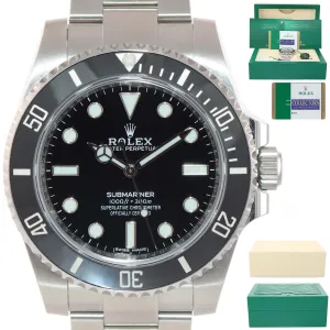 2016 PAPERS Rolex Submariner No-Date 114060 Steel Black Ceramic Watch Box