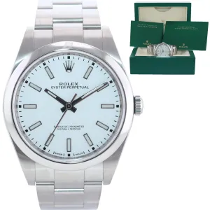 2019 Rolex Oyster Perpetual Steel 39mm White Dial 114300 Watch Box