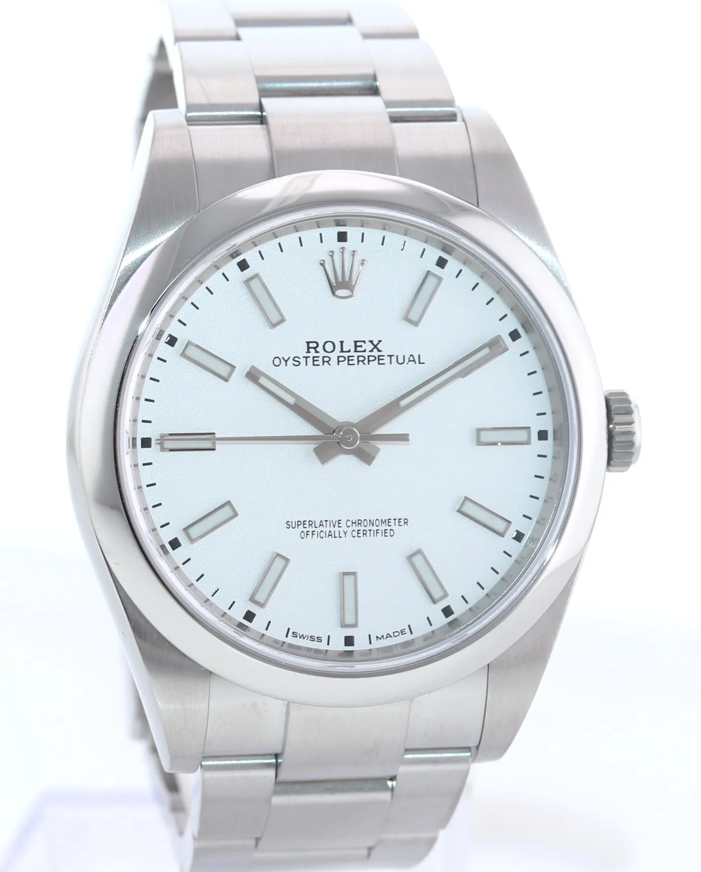2019 Rolex Oyster Perpetual Steel 39mm White Dial 114300 Watch Box
