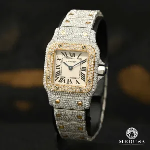24mm C-Luxury-Watches Santos Galb¨¦e - 2 Tone Iced