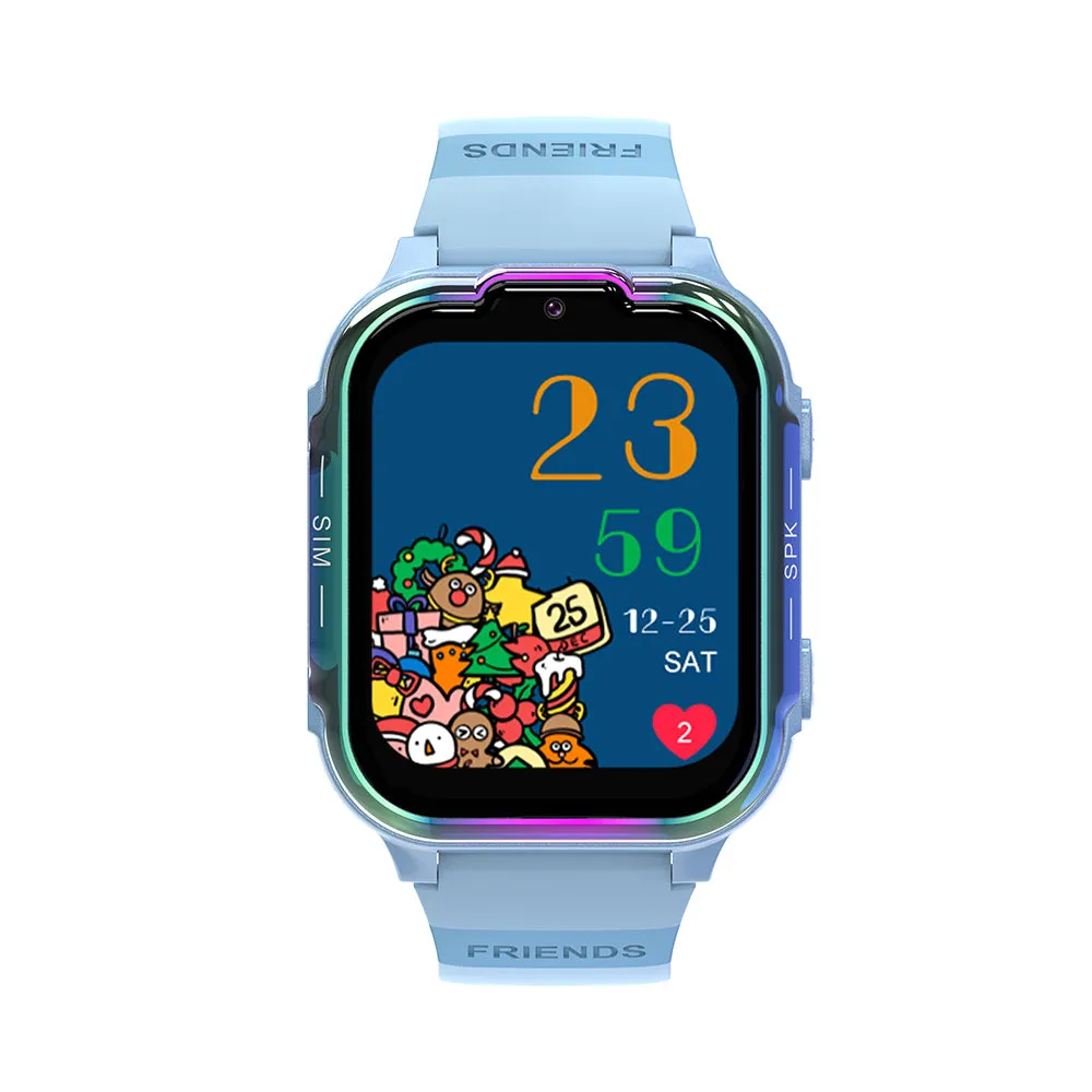 4G Kids GPS Smart Watch Multifunctional Touch Screen Watch with Video Call Camera Alarm Clock Pedometer Blue
